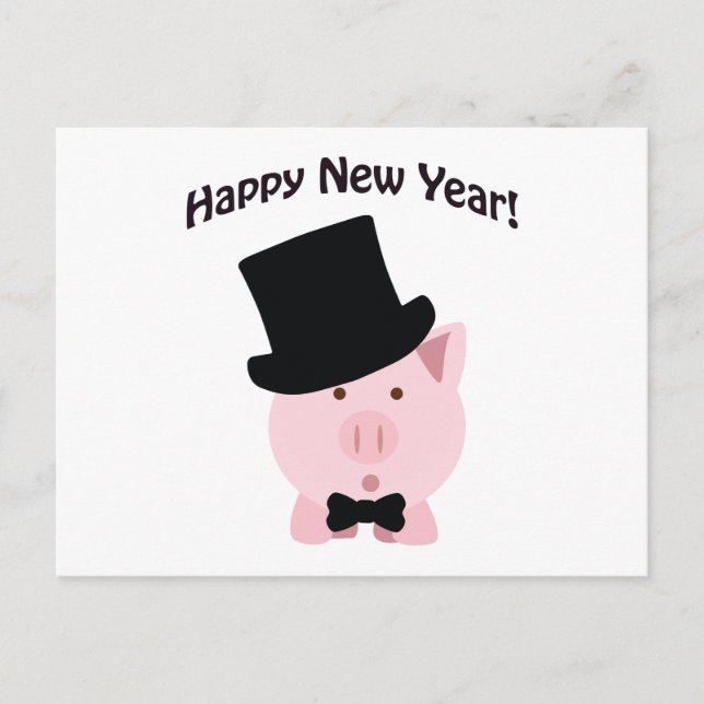 Cartes Pour Fêtes Annuelles Bonne année ! Pig Dapper (Devant)