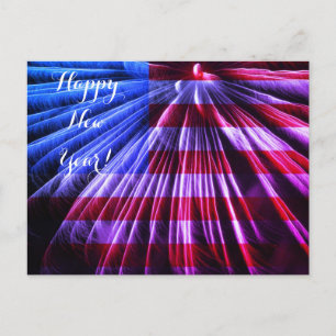 Cartes Pour Fêtes Annuelles Bonne année rouge Etats-Unis de feux d'artifice de
