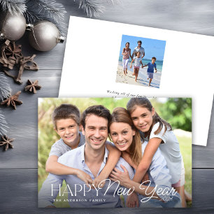 Cartes Pour Fêtes Annuelles Bonne année Simple Script 2 Photos