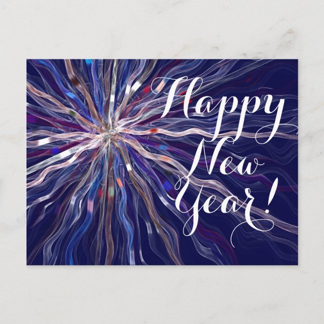 Cartes Pour Fêtes Annuelles "Bonne année" Star de Fête Ruban (Devant)