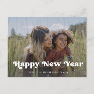 Cartes Pour Fêtes Annuelles Bonne année   Superposition photo Boho simple