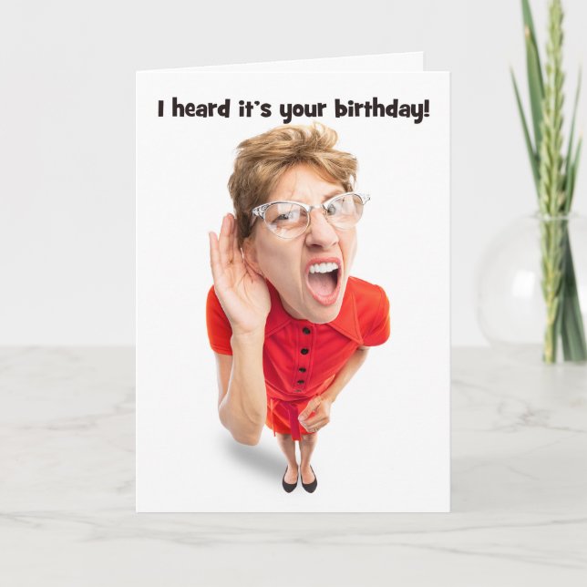 Cartes Pour Fêtes Annuelles Bonne Anniversaire Drôle Femme Dure (Devant)
