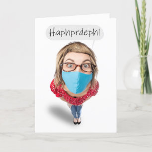Cartes Pour Fêtes Annuelles Bonne Anniversaire Drôle Lady Parler dans le Masqu