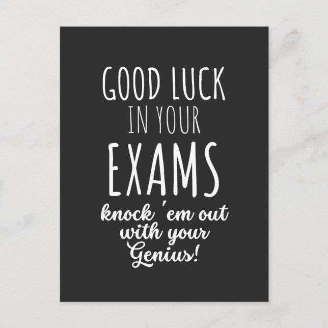 Cartes Pour Fêtes Annuelles bonne chance dans vos examens (Devant)