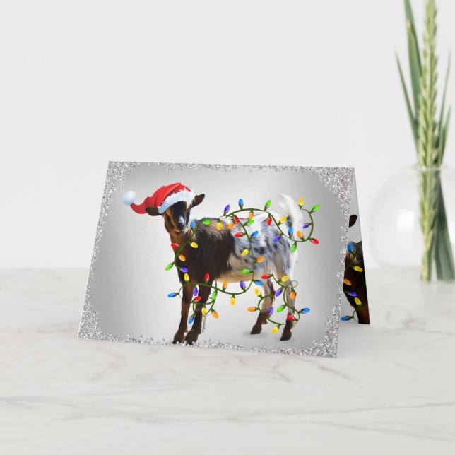 Cartes Pour Fêtes Annuelles Bonne chèvre de Noël (Devant)