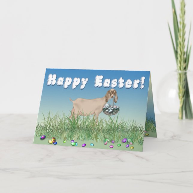 Cartes Pour Fêtes Annuelles Bonne chèvre nubienne de Pâques (Devant)