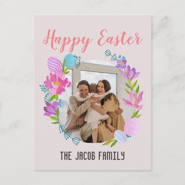 Cartes Pour Fêtes Annuelles Bonne famille de Pâques, famille de lapins de Pâqu (Devant)