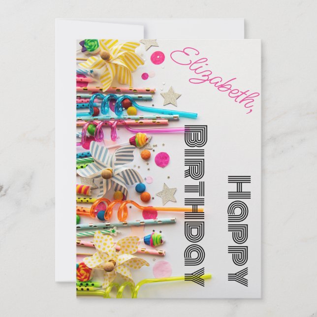 Cartes Pour Fêtes Annuelles Bonne fête d'anniversaire favorise Candy Monogramm (Devant)