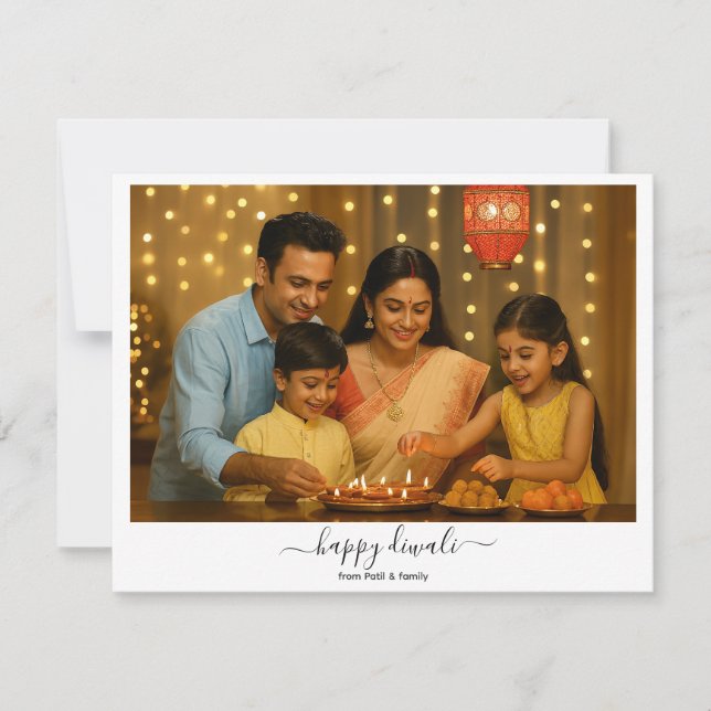 Cartes Pour Fêtes Annuelles Bonne fête de la famille Diwali (Devant)