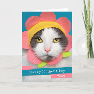 Cartes Pour Fêtes Annuelles Bonne fête des mères Maman mignonne Chat en Casque