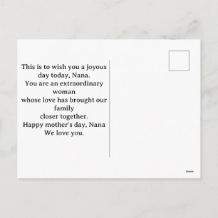 Cartes Pour Fêtes Annuelles Bonne fête des mères, nana, grand-mère simple 1 ph