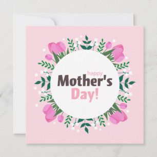 Cartes Pour Fêtes Annuelles Bonne Fête des Mères Tulipes Roses Plat