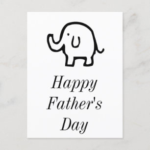 Cartes Pour Fêtes Annuelles Bonne Fête des pères bébé éléphant mignonne simple