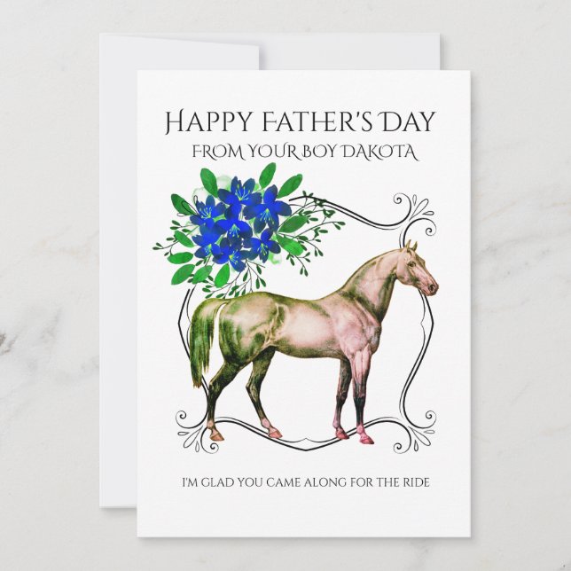Cartes Pour Fêtes Annuelles Bonne Fête des pères Du Cheval (Devant)