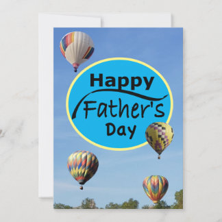 Cartes Pour Fêtes Annuelles Bonne Fête des Pères Montgolfière Simple Bleu 