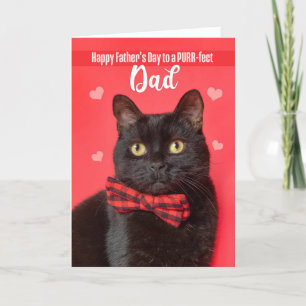 Cartes Pour Fêtes Annuelles Bonne Fête des pères Papa mignon Chat dans Bow Cra