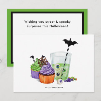 Cartes Pour Fêtes Annuelles Bonne Halloween Boissons & Desserts