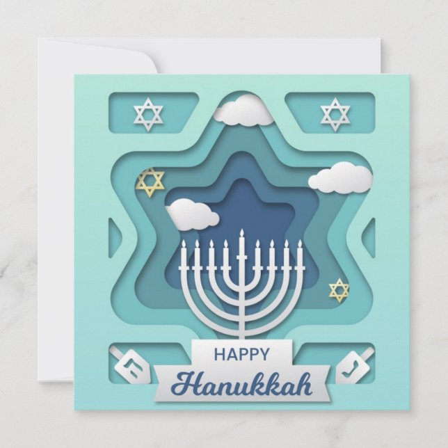 Cartes Pour Fêtes Annuelles Bonne Hanoukka (Devant)
