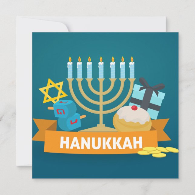 Cartes Pour Fêtes Annuelles Bonne Hanoukka (Devant)