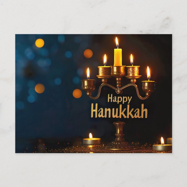 Cartes Pour Fêtes Annuelles Bonne Hanoukka (Devant)