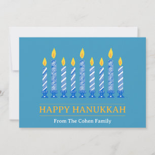 Cartes Pour Fêtes Annuelles Bonne Hanoukka   Salutation aux chandelles simple 