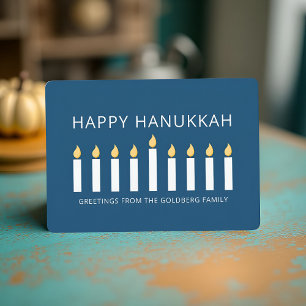 Cartes Pour Fêtes Annuelles Bonne Hanoukka   Salutation aux chandelles simple 