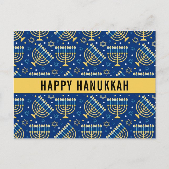 Cartes Pour Fêtes Annuelles Bonne Hanoukka Star de David Cute tendance (Devant)
