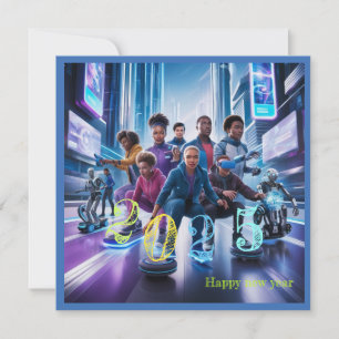 Cartes Pour Fêtes Annuelles Bonne nouvelle année 2025 typographie cadeau plat