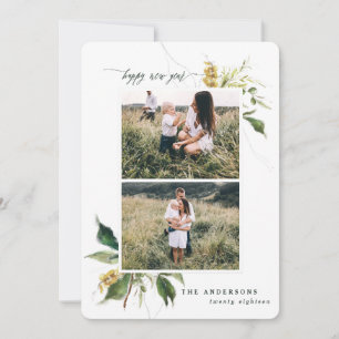 Cartes Pour Fêtes Annuelles Bonne nouvelle année botanique famille de deux pho