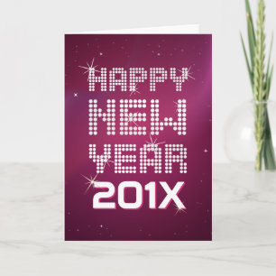 Cartes Pour Fêtes Annuelles Bonne nouvelle année Parties scintillant Glam cart