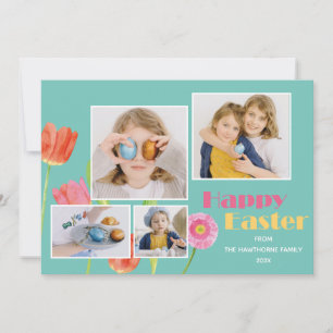 Cartes Pour Fêtes Annuelles "Bonne Pâques" Custom 4 Photo florale moderne