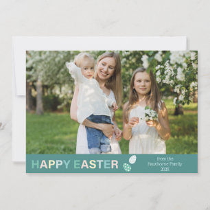 Cartes Pour Fêtes Annuelles "Bonne Pâques" Custom Photo moderne vert pastel