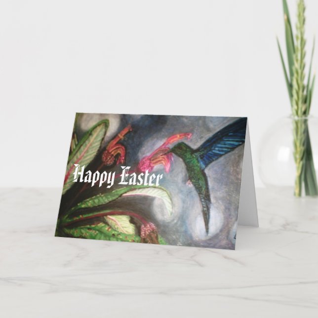 Cartes Pour Fêtes Annuelles Bonne Pâques, HUMMING BIRD card (Devant)