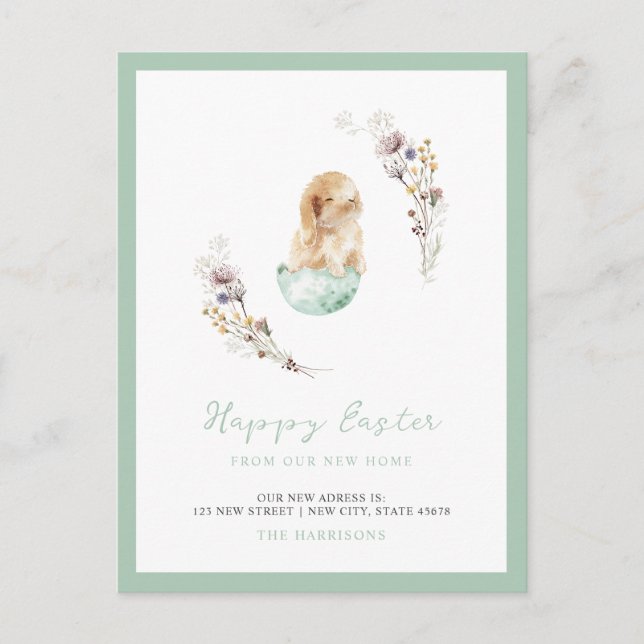 Cartes Pour Fêtes Annuelles Bonne Pâques mignonne Bunny Nouvelle Maison Faire- (Devant)