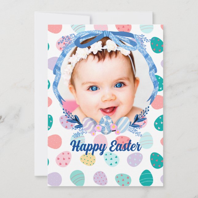 Cartes Pour Fêtes Annuelles Bonne Pâques photo personnalisée bébé (Devant)