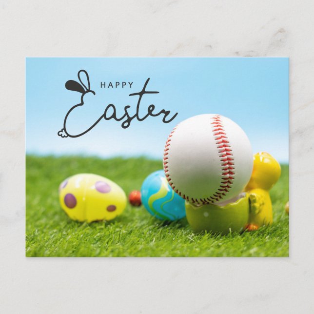 Cartes Pour Fêtes Annuelles Bonne Pâques pour le joueur de baseball (Devant)