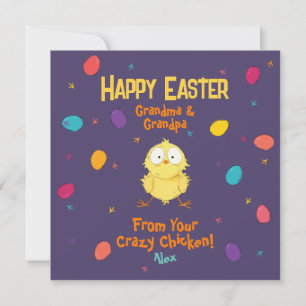 Cartes Pour Fêtes Annuelles "Bonne Pâques" Votre poulet fou" Pâques mignon