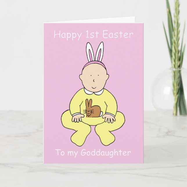 Cartes Pour Fêtes Annuelles Bonne Première Godgirl de Pâques. (Devant)