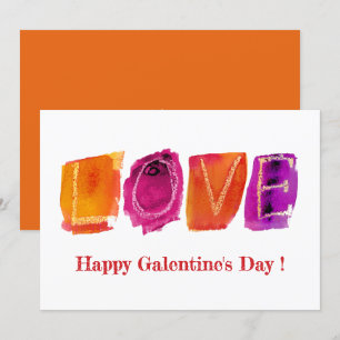 Cartes Pour Fêtes Annuelles Bonne Saint-Galentin   Aquarelle 'LOVE' Moderne