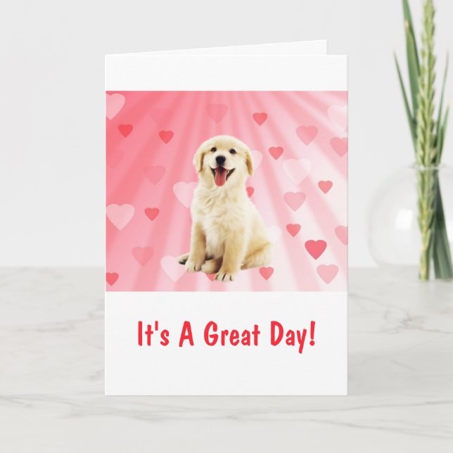 Cartes Pour Fêtes Annuelles Bonne Saint Valentin aux chiots (Devant)