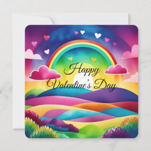 Cartes Pour Fêtes Annuelles Bonne Saint Valentin Coeurs arc-en-ciel