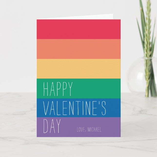 Cartes Pour Fêtes Annuelles Bonne Saint Valentin | LGBTQ Rainbow Valentine (Devant)
