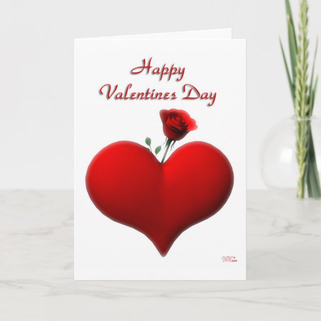 Cartes Pour Fêtes Annuelles Bonne Saint Valentin - rose (vide) (Devant)
