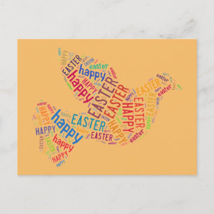 Cartes Pour Fêtes Annuelles Bonne Typographie de Pâques Dove Pastel Orange