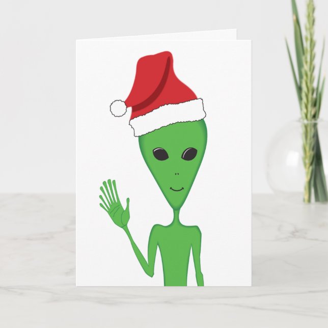Cartes Pour Fêtes Annuelles Bonnes Fêtes Aliens de Noël (Devant)