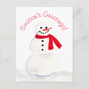 Cartes Pour Fêtes Annuelles Bonnes Fêtes Aquarelle Snowman Fun