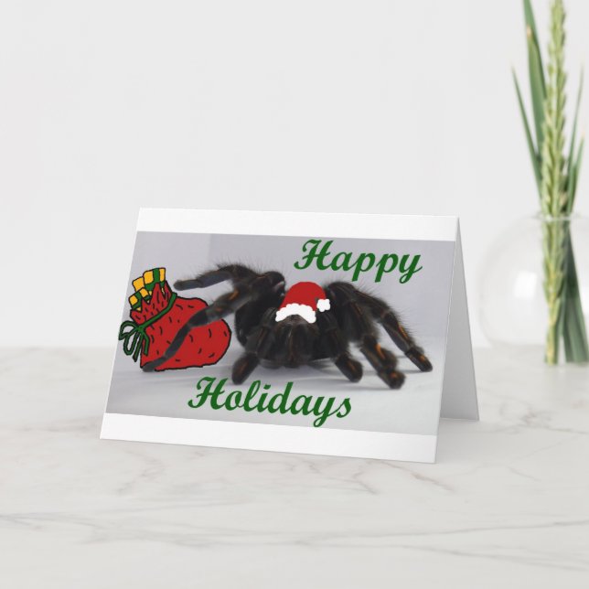 Cartes Pour Fêtes Annuelles Bonnes fêtes ! … avec une tarentule ? (Devant)
