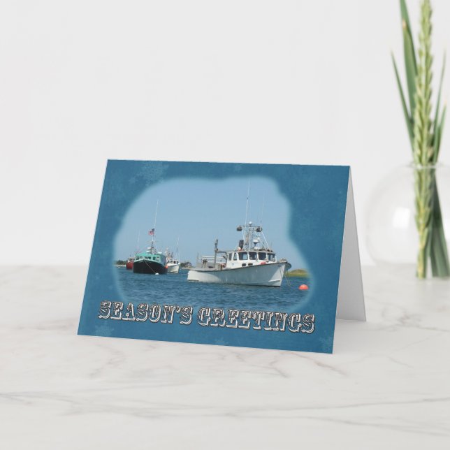 Cartes Pour Fêtes Annuelles Bonnes Fêtes - Bateaux du port de Chatham (Devant)