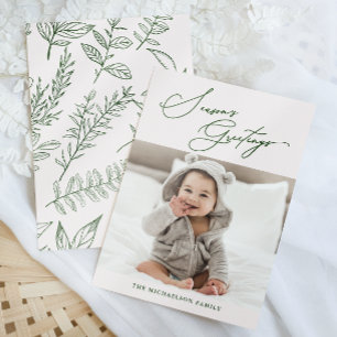 Cartes Pour Fêtes Annuelles Bonnes Fêtes botaniques roses d'hiver Photo