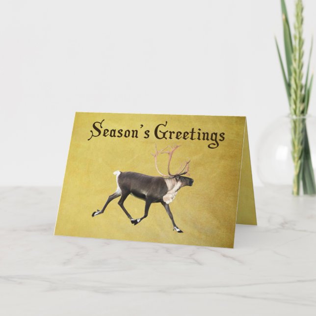 Cartes Pour Fêtes Annuelles Bonnes Fêtes - Bull Caribou (Devant)